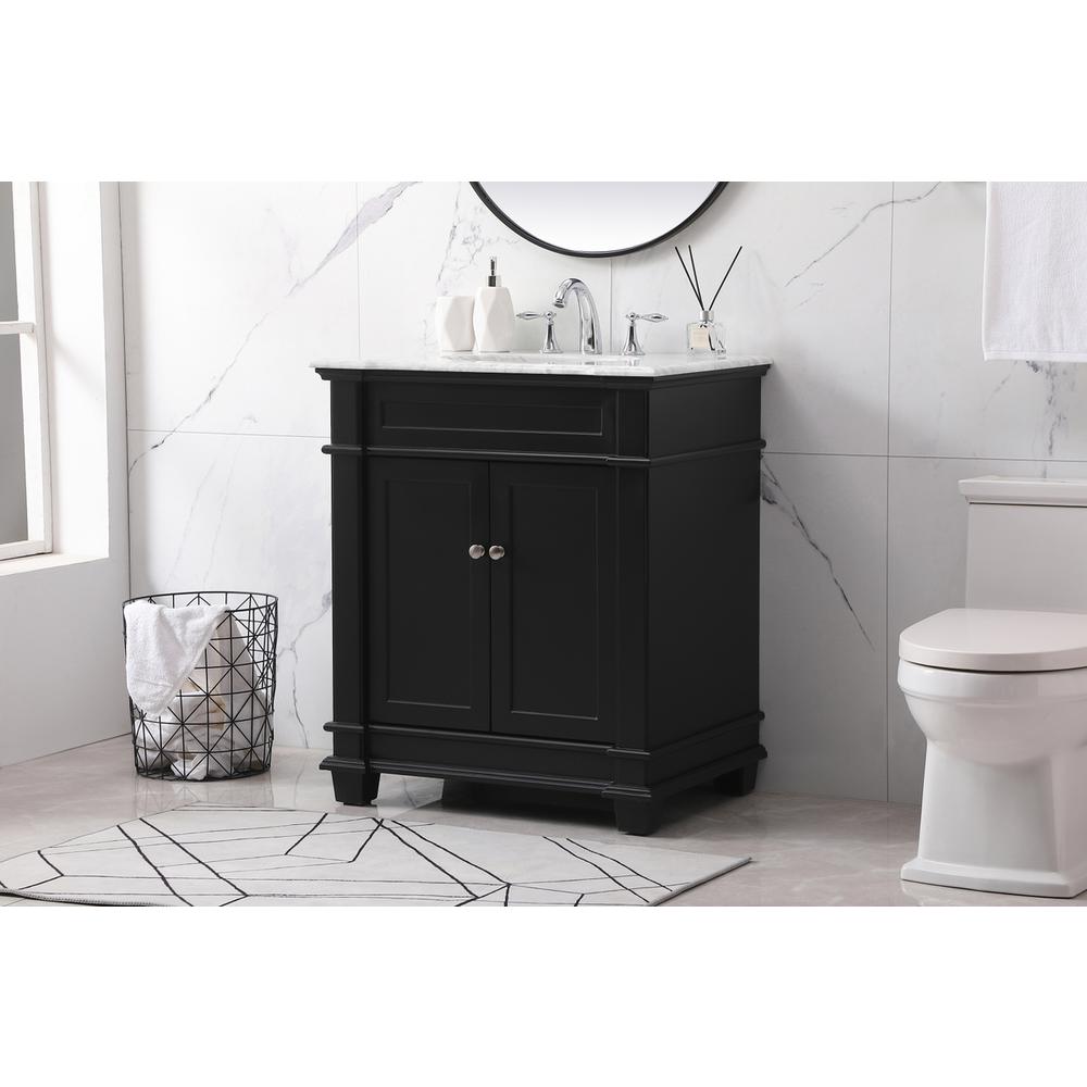 30 inch Single bathroom vanity set in black. Picture 2