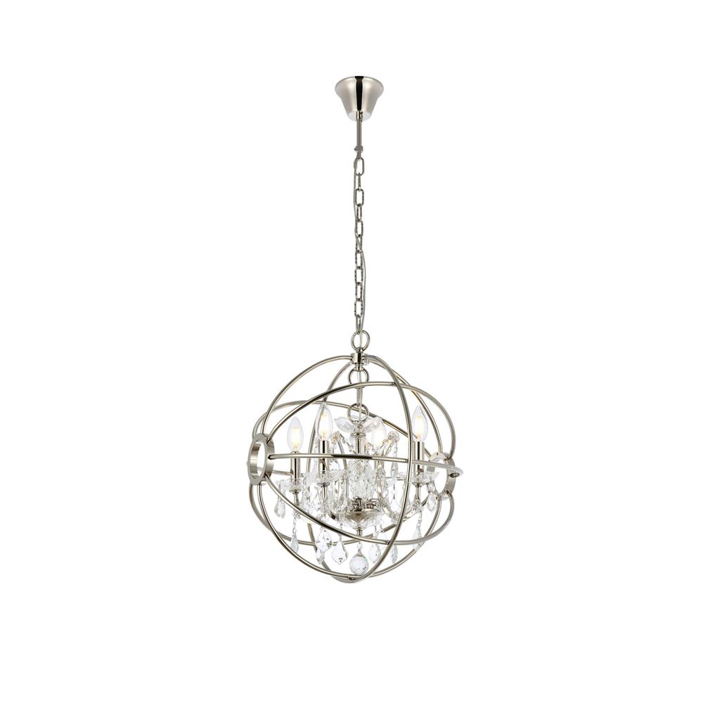 Geneva 4 light polished nickel Pendant Clear Royal Cut crystal. Picture 1