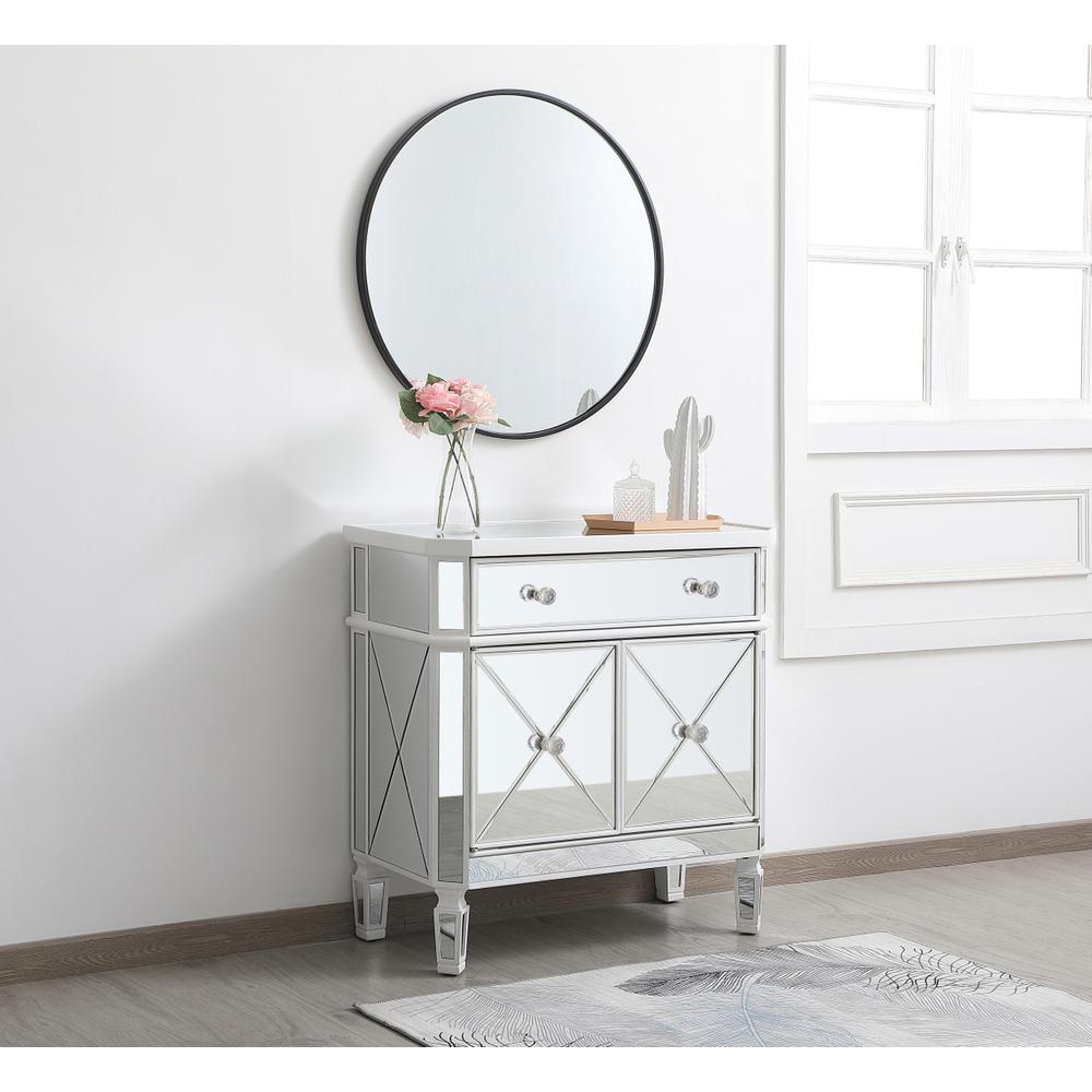 32 inch mirrored cabinet in antique white. Picture 2