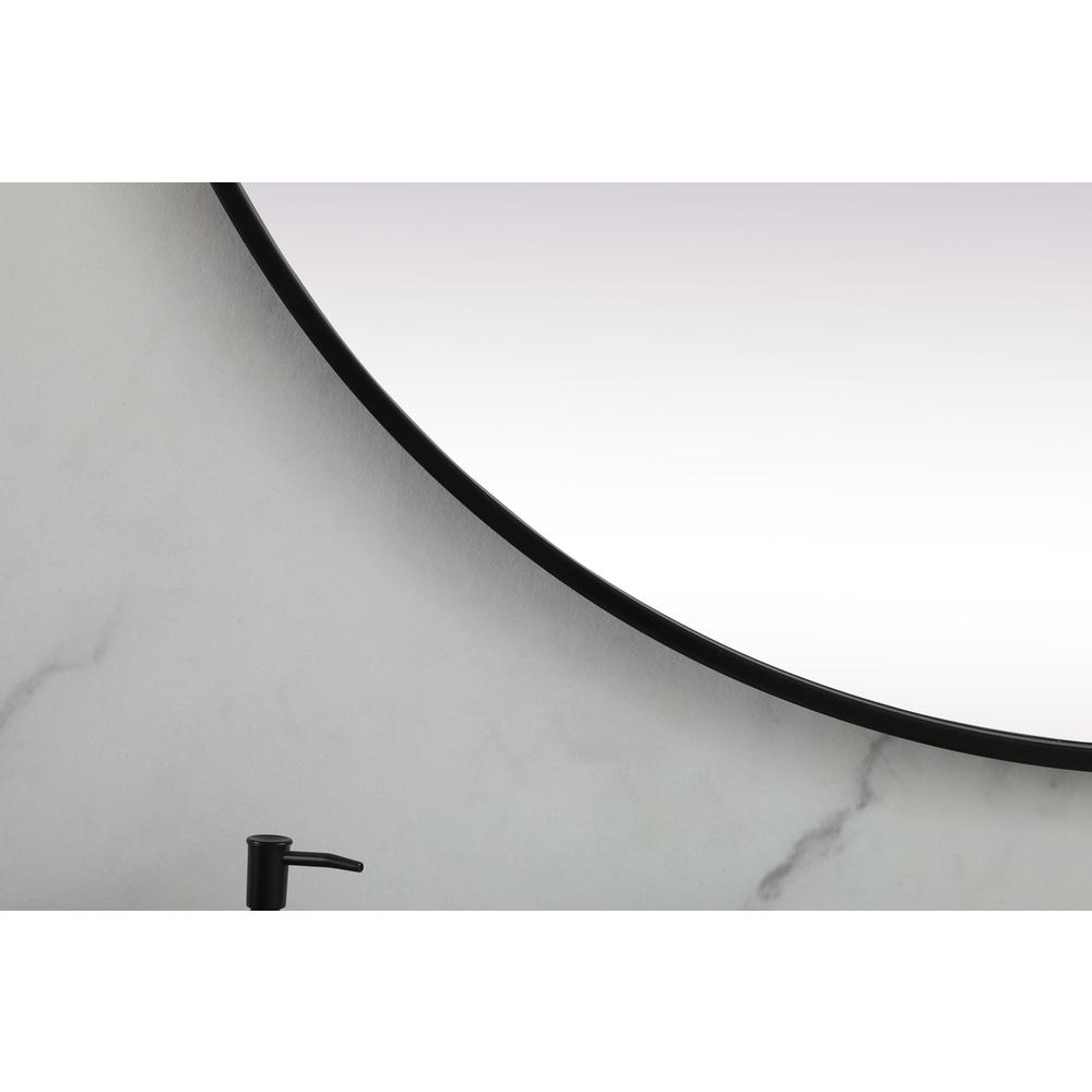 Metal Frame Oval Mirror 36x72 Inch in Black. Picture 5