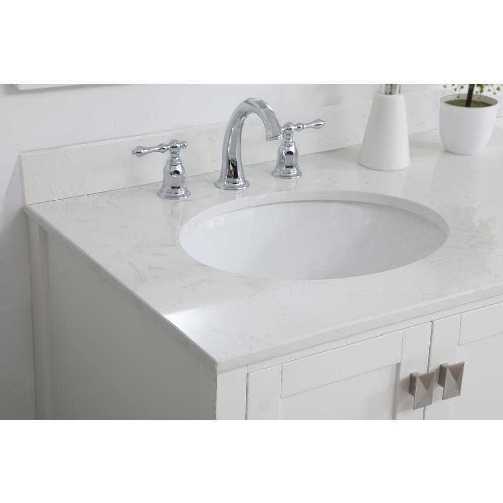 36 inch Single Bathroom Vanity in White with Backsplash. Picture 5