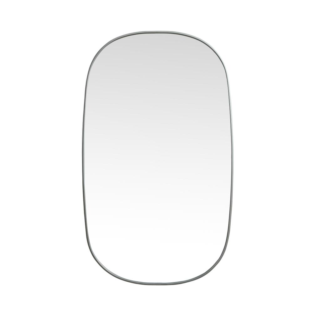 Metal Frame Oval Mirror 36x60 Inch in Silver. Picture 1