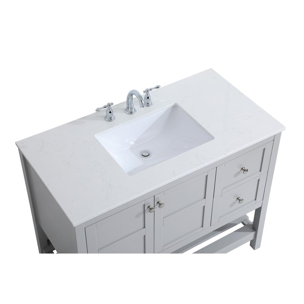 42 inch Single Bathroom Vanity in Gray. Picture 9