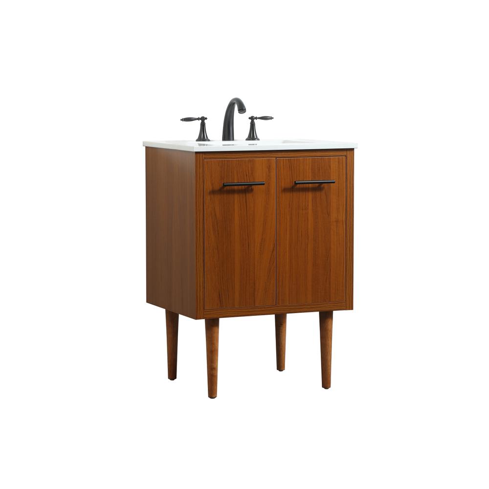24 inch Single bathroom vanity in teak. Picture 10