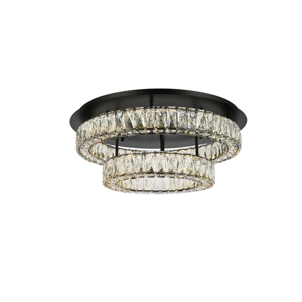 Monroe 26 inch LED double flush mount in black. Picture 1