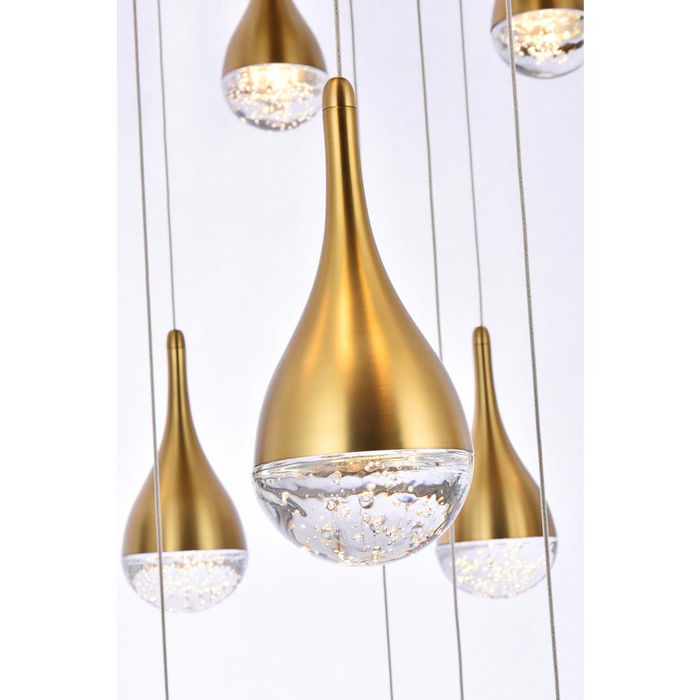Amherst 36 inch LED chandelier in satin gold. Picture 3