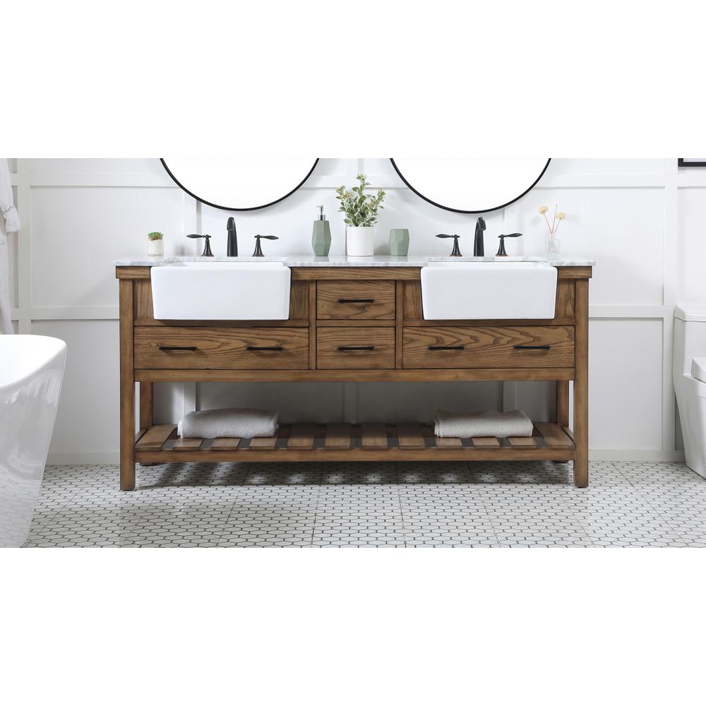 72 inch double bathroom vanity in driftwood. Picture 14