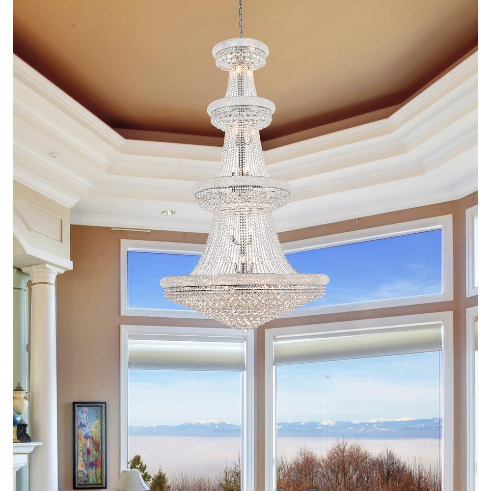 Primo 42 light Chrome Chandelier Clear Royal Cut Crystal. Picture 7