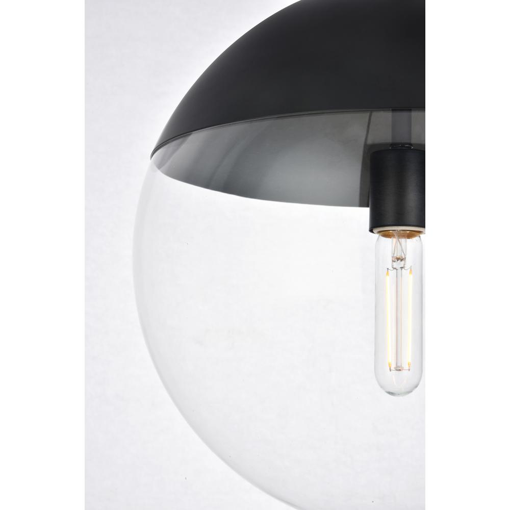 Eclipse 1 Light Black Pendant With Clear Glass. Picture 4