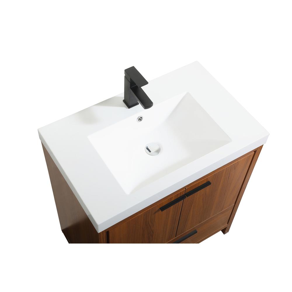30 inch Single bathroom vanity in Teak. Picture 10