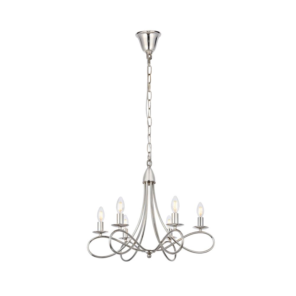 Lyndon 6 light polished Nickel Pendant. Picture 6
