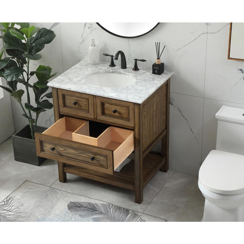 30 inch Single bathroom vanity in driftwood. Picture 3