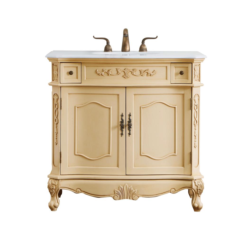 36 inch Single Bathroom vanity in light antique beige. Picture 1
