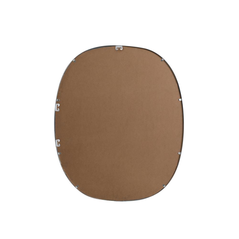 Metal Frame Oval Mirror 30x36 Inch in Silver. Picture 10