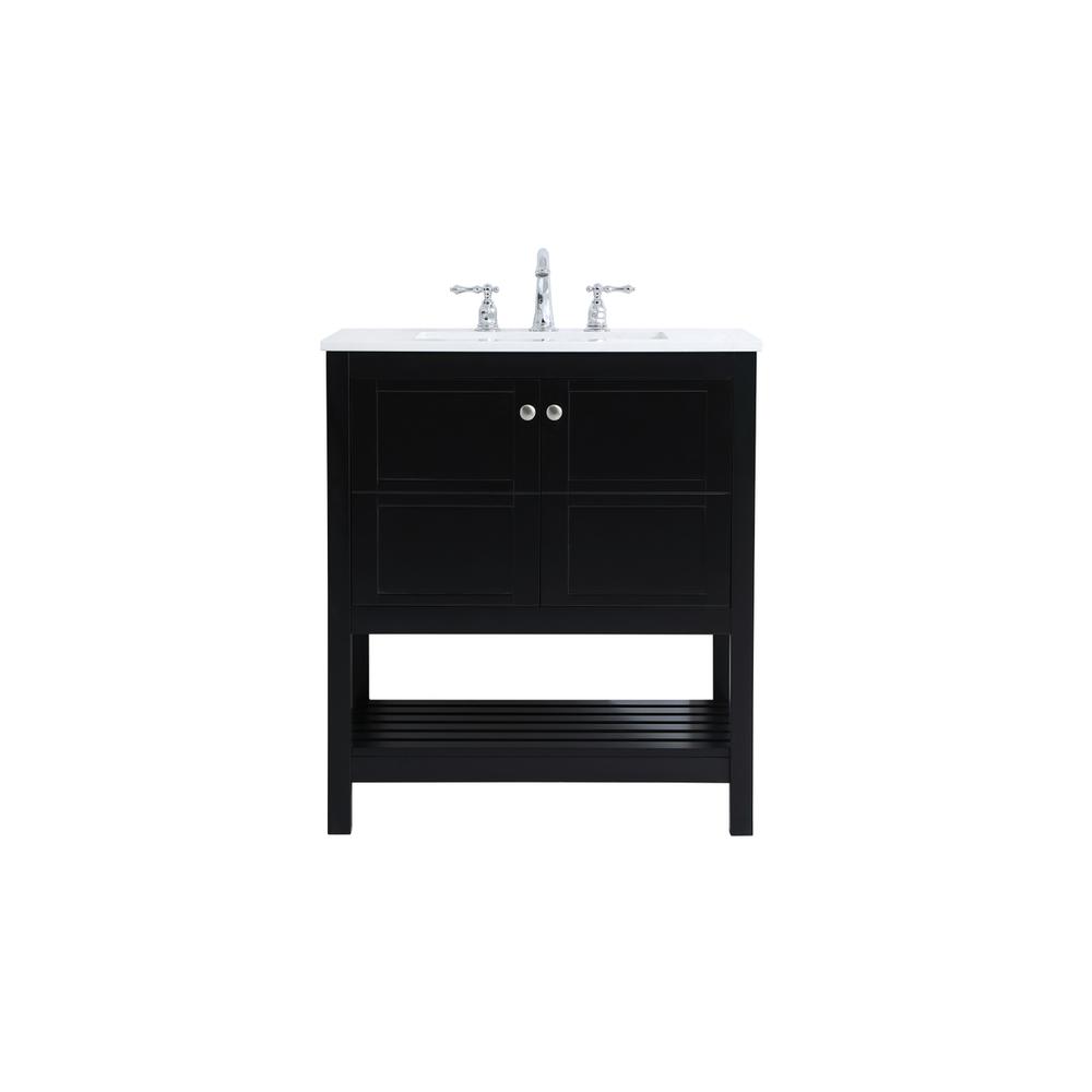 30 inch Single Bathroom Vanity in Black. Picture 1