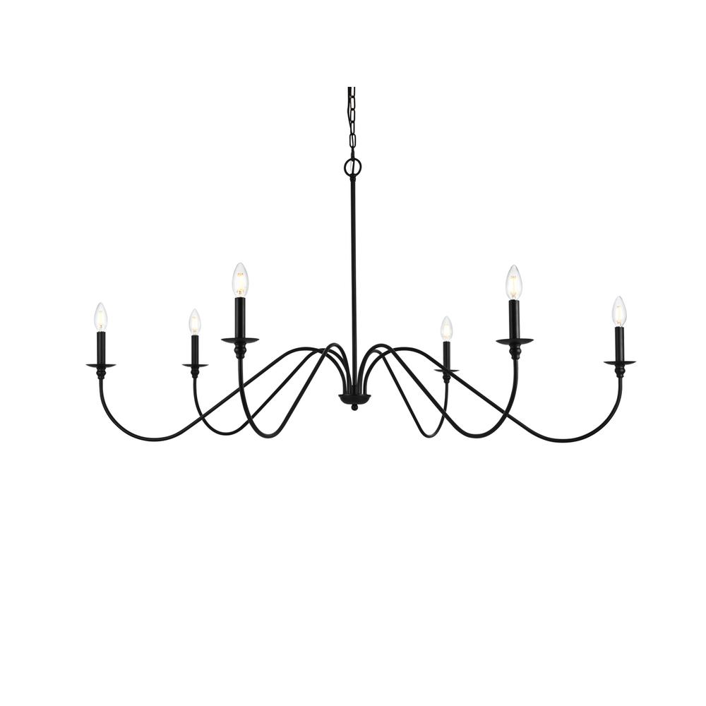 Rohan 54 inch chandelier in Matte Black. Picture 2