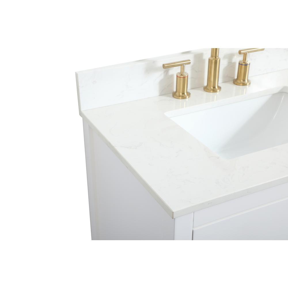 30 inch Single bathroom vanity in white with backsplash. Picture 11