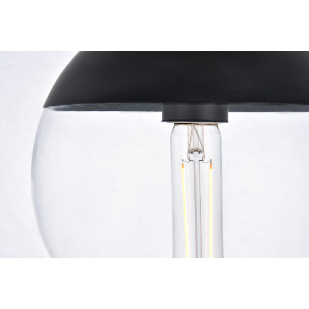 Eclipse 1 Light Black plug in pendant With Clear Glass. Picture 4