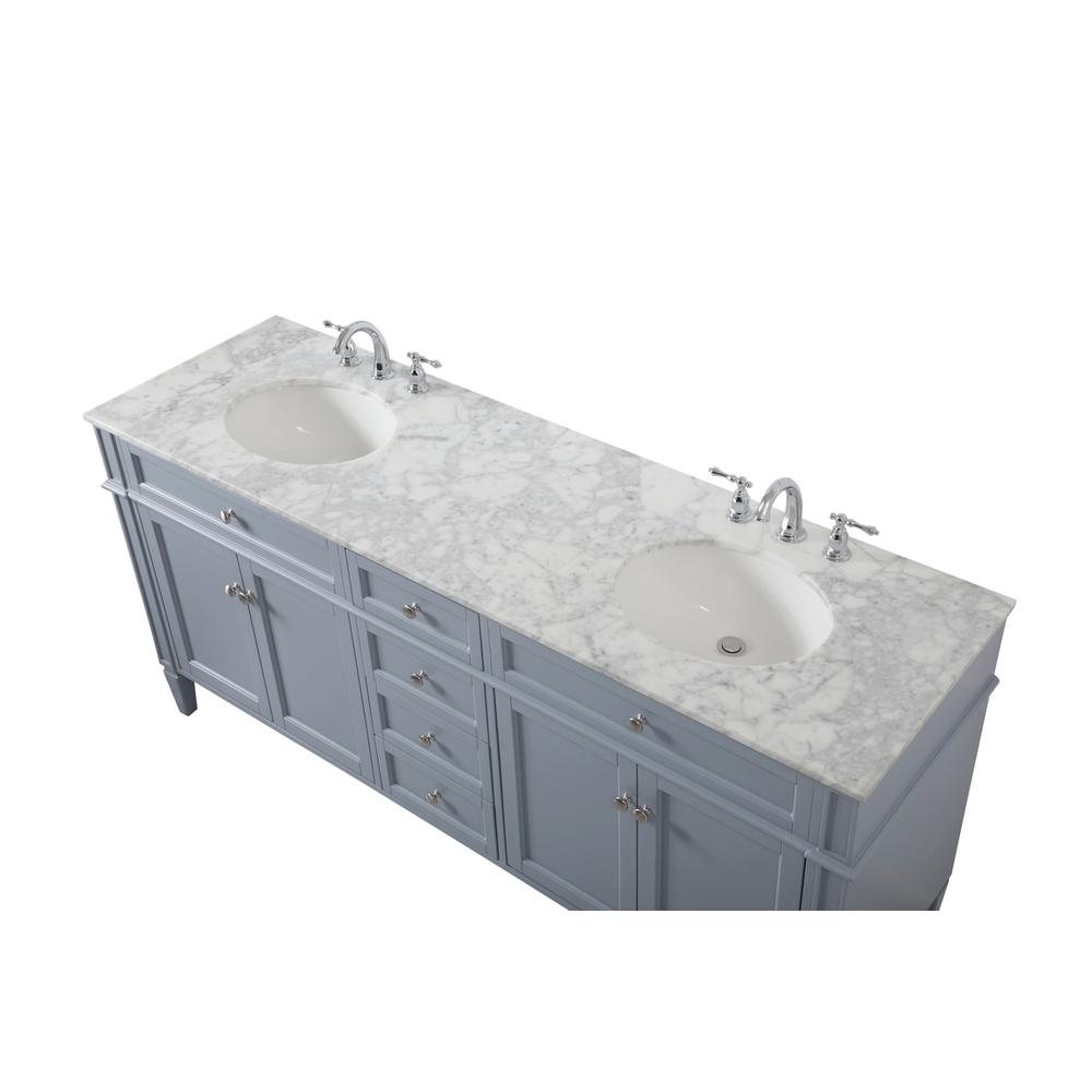 72 inch double bathroom vanity in grey. Picture 10