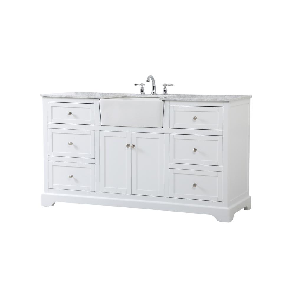 60 inch Single bathroom vanity in white. Picture 7