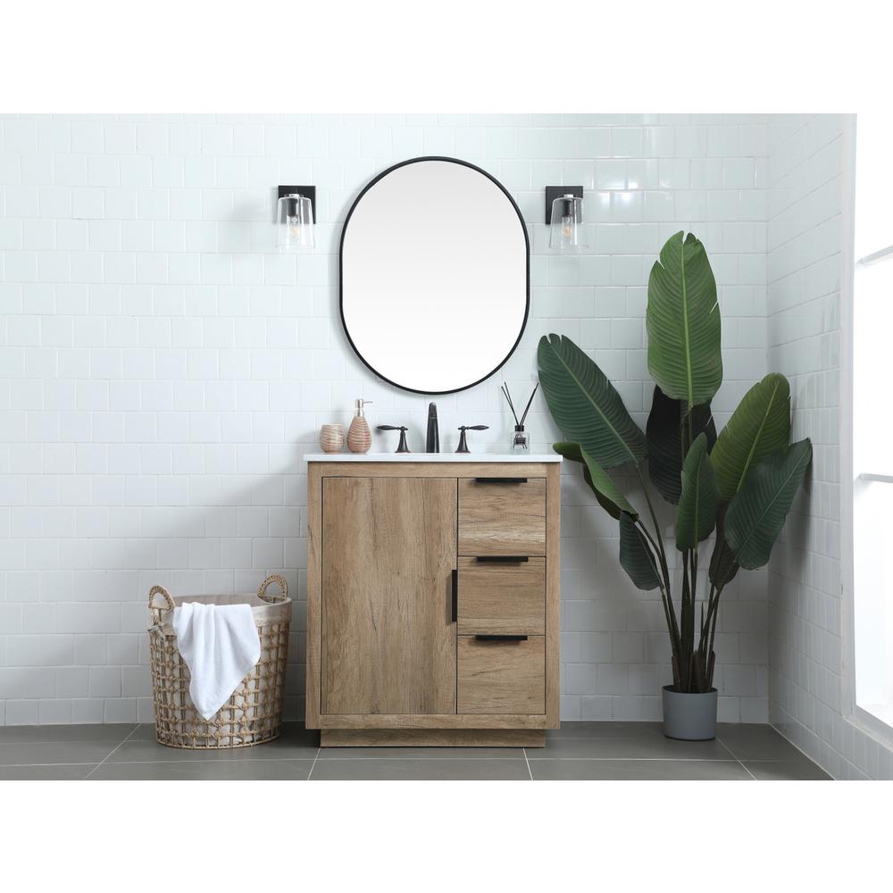 30 Inch SIngle Bathroom Vanity In Natural Oak. Picture 4
