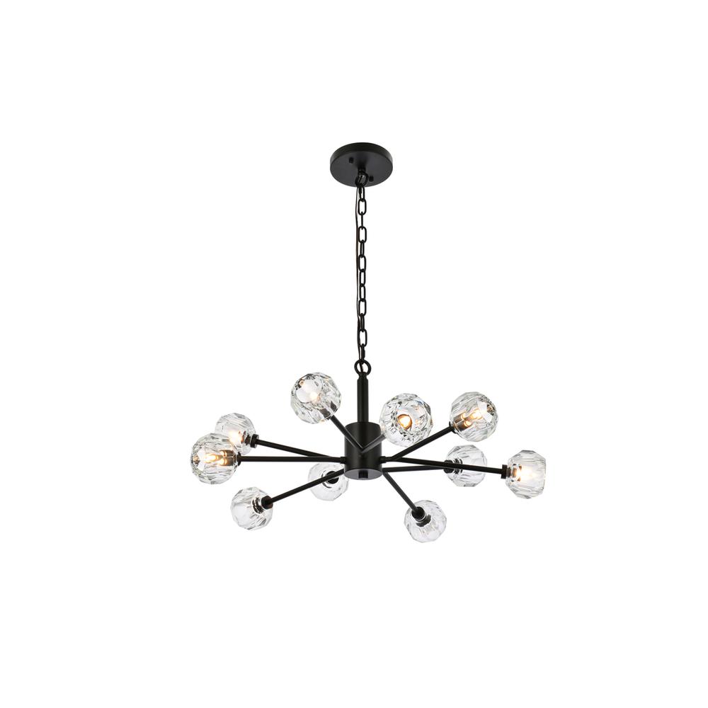 Graham 10 Light Pendant in Black. Picture 1