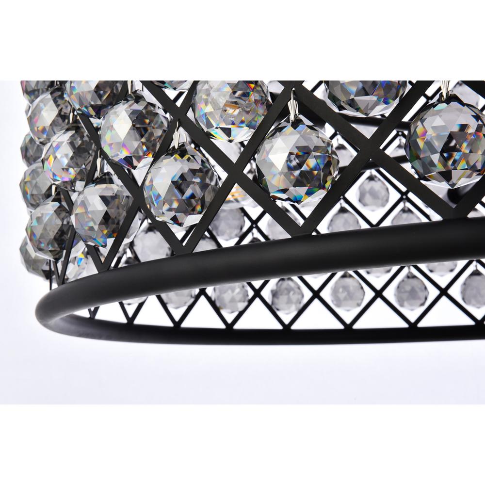 Madison 12 light Matte Black Chandelier Silver Shade (Grey) Royal Cut Crystal. Picture 3