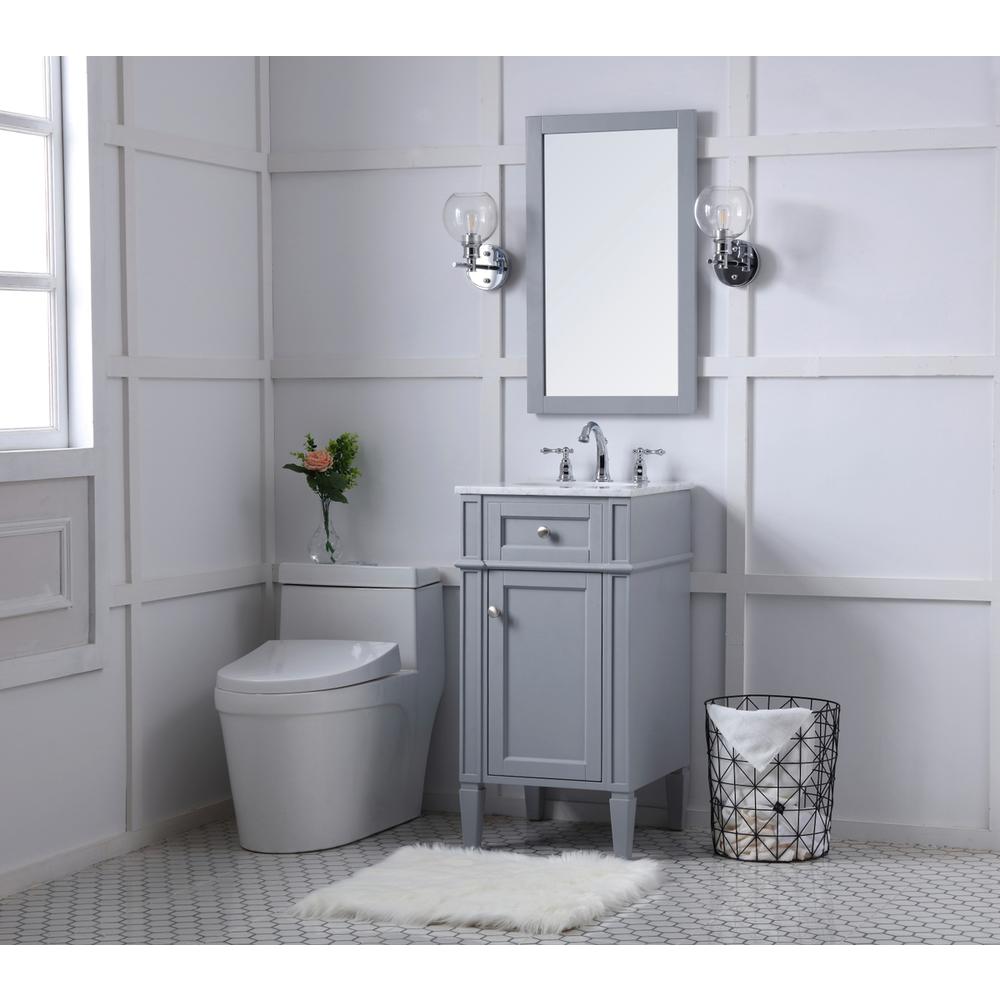 18 in. Single Bathroom Vanity set in grey. Picture 9