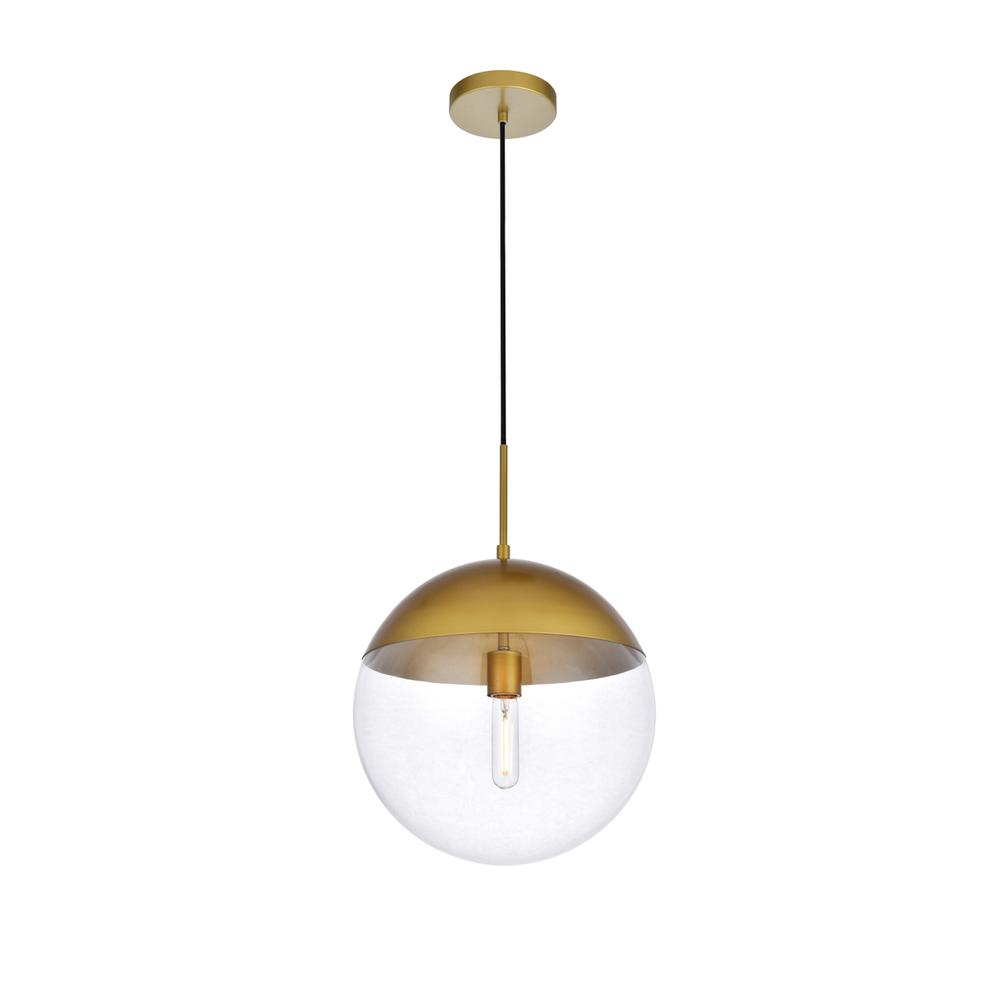 Eclipse 1 Light Brass Pendant With Clear Glass. Picture 2