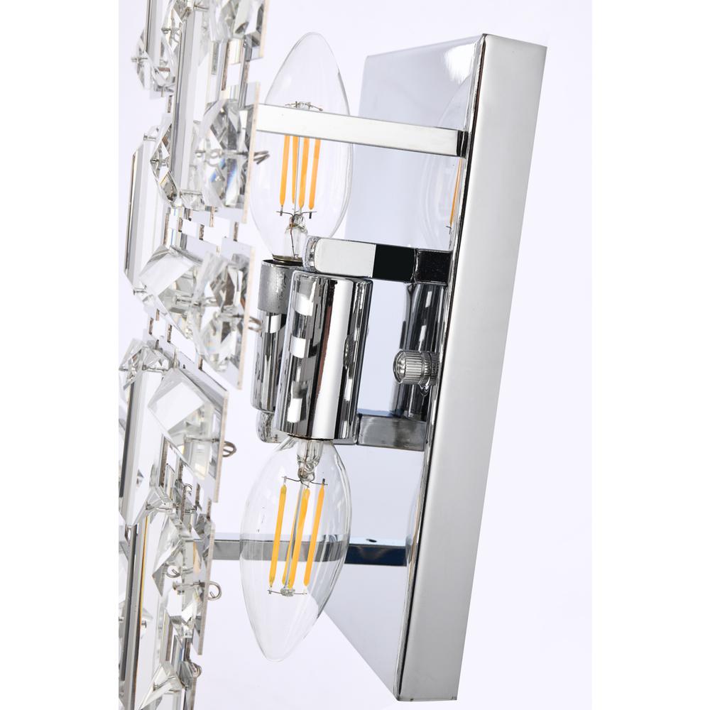 Picasso 2 light Chrome Wall Sconce Clear Royal Cut Crystal. Picture 4