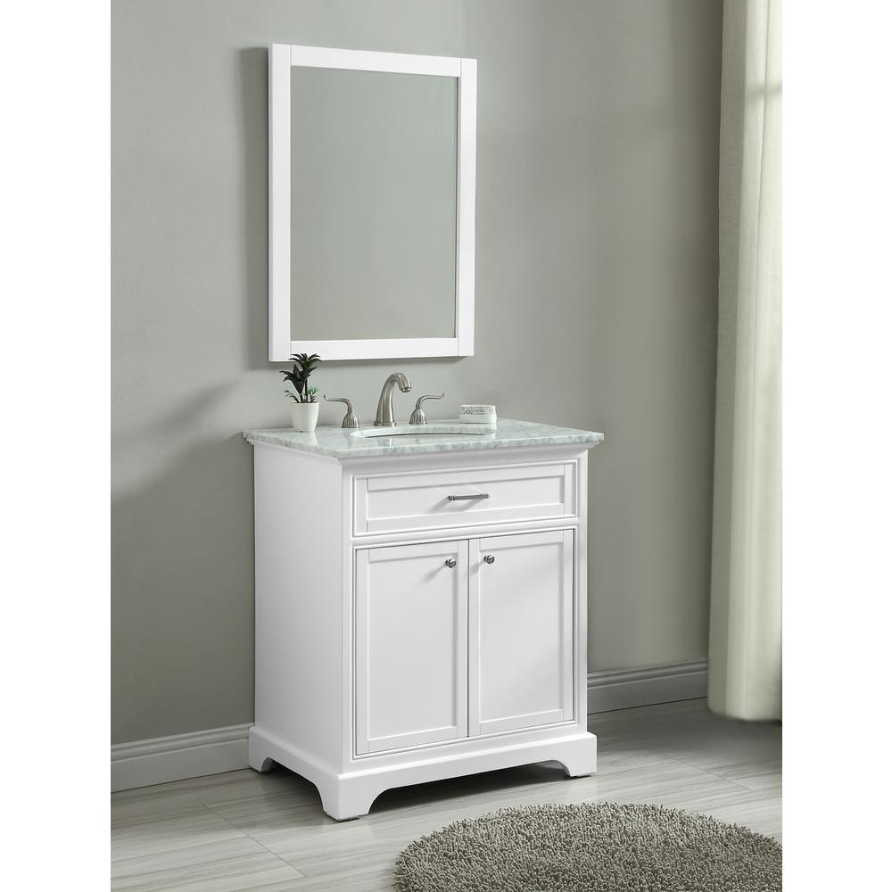 30 In. Single Bathroom Vanity Set In White. Picture 9