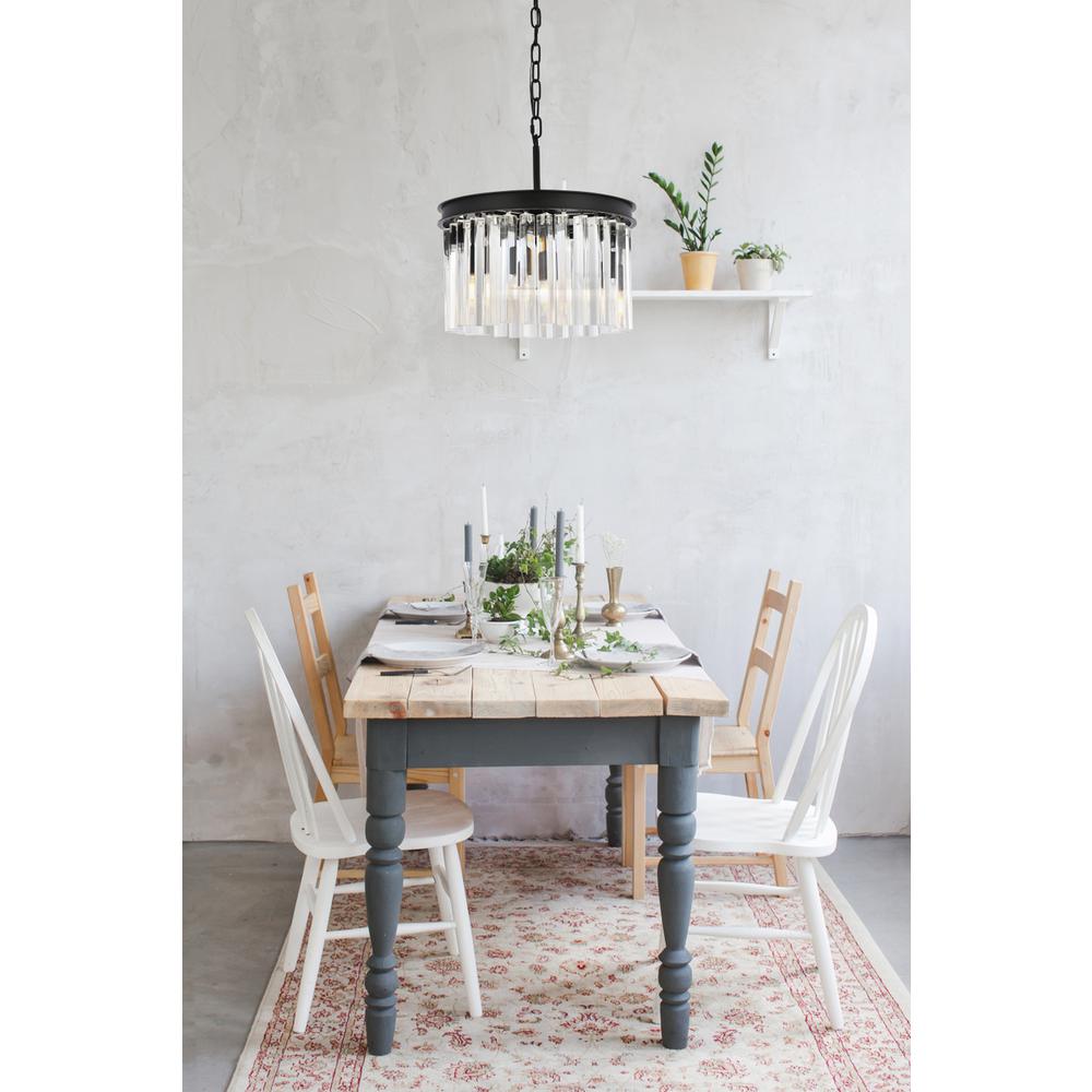 Sydney 3 light Matte Black Pendant Clear Royal Cut Crystal. Picture 7