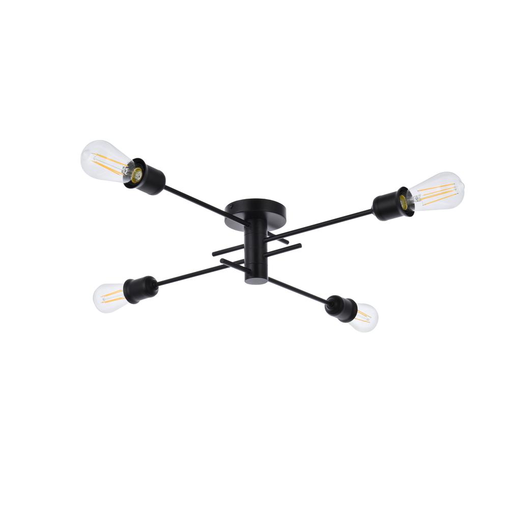 Xavier 4 lights flush mount in black. Picture 6