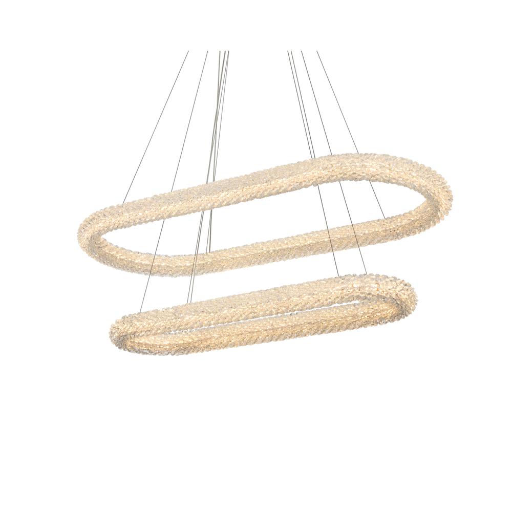 Bowen 42 inch Adjustable LED Chandelier in Chrome. Picture 4