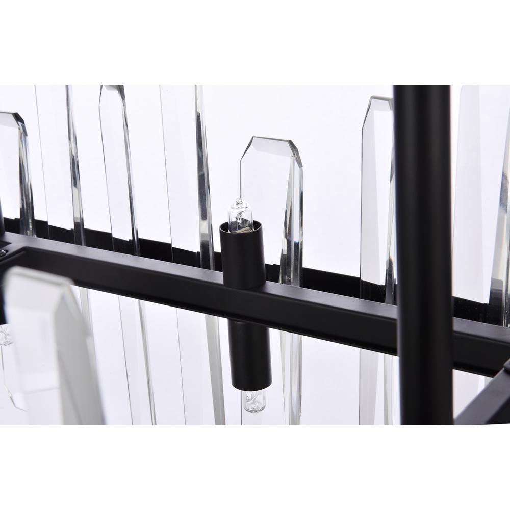 Serena 36 inch crystal rectangle chandelier in black. Picture 4
