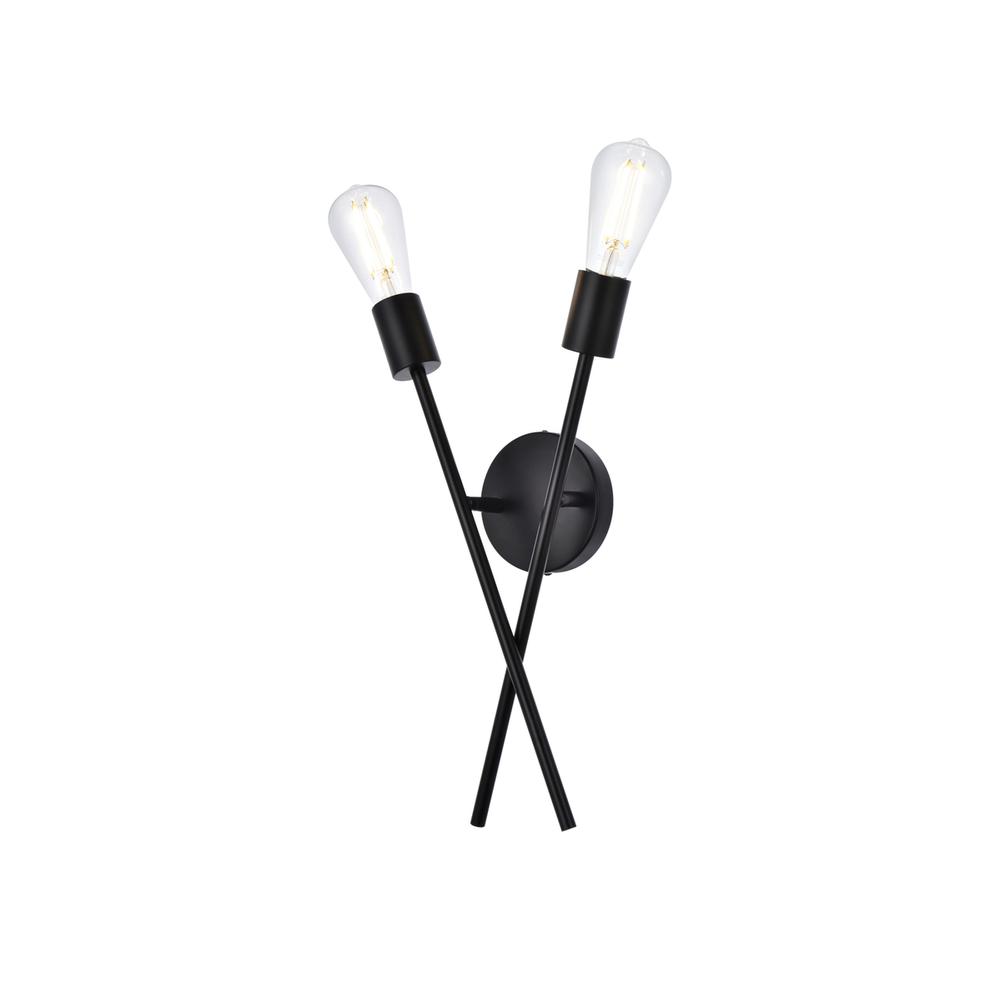 Armin 2 lights wall sconce in black. Picture 2