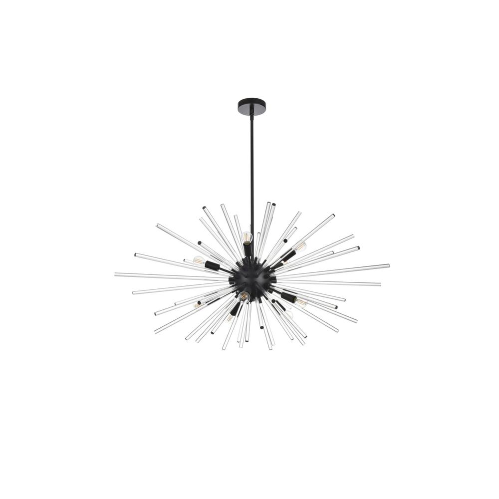 Sienna 46 inch crystal rod pendant in black. Picture 6