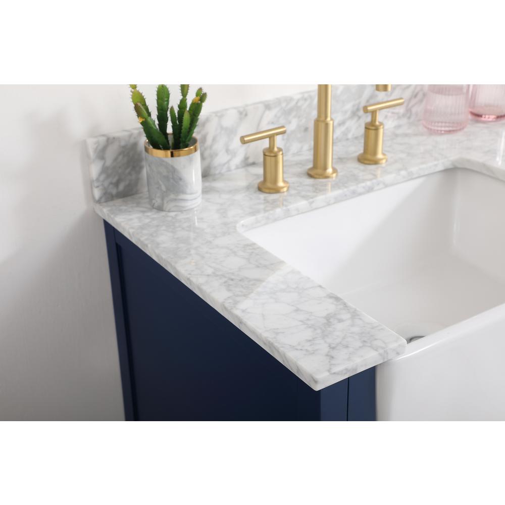 36 inch Single bathroom vanity in blue with backsplash. Picture 5
