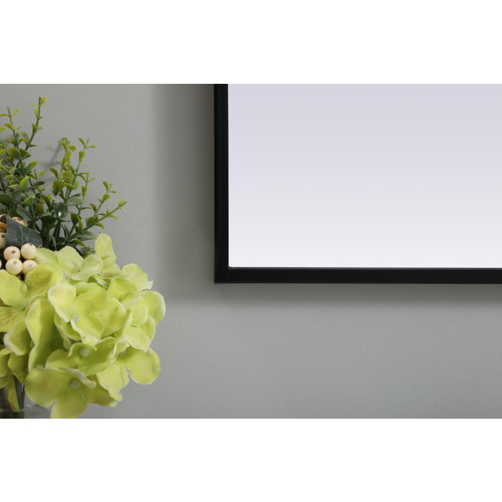Metal Frame Arch Mirror 33x36 Inch in Black. Picture 5