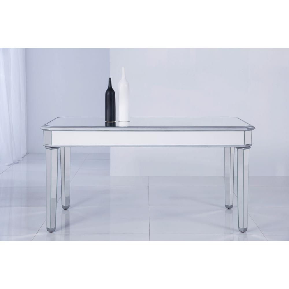 Rectangle Dining Table 60 in. x 32 in. x 30 in. in silver paint. Picture 2