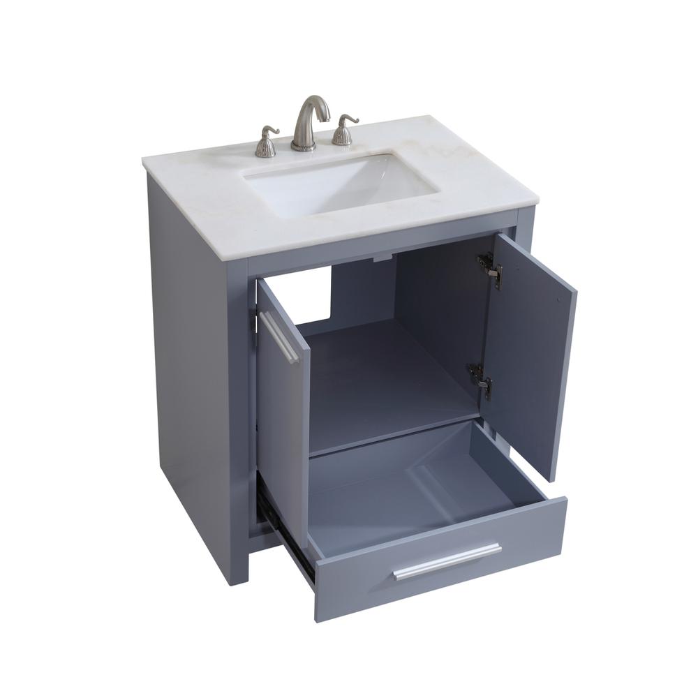 30 In. Single Bathroom Vanity Set In Grey. Picture 3