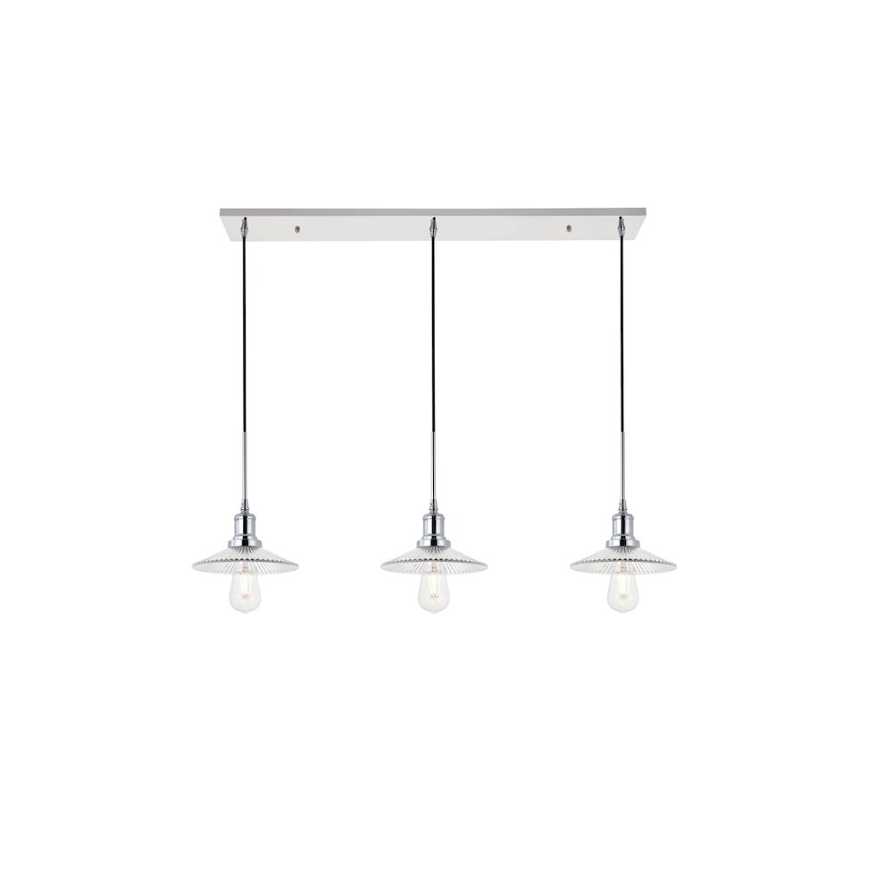 Waltz 3 Light Chrome Pendant. Picture 1