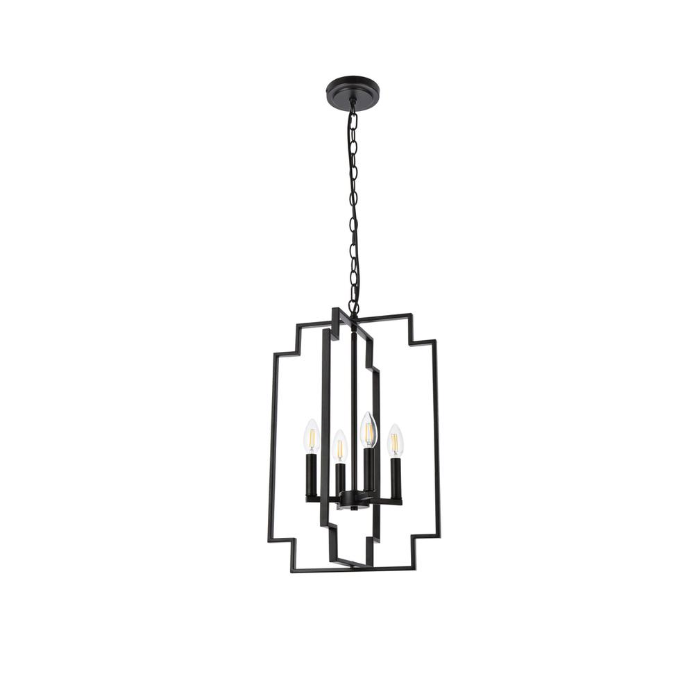 Rosenfeld 4 lights pendant in black. Picture 6