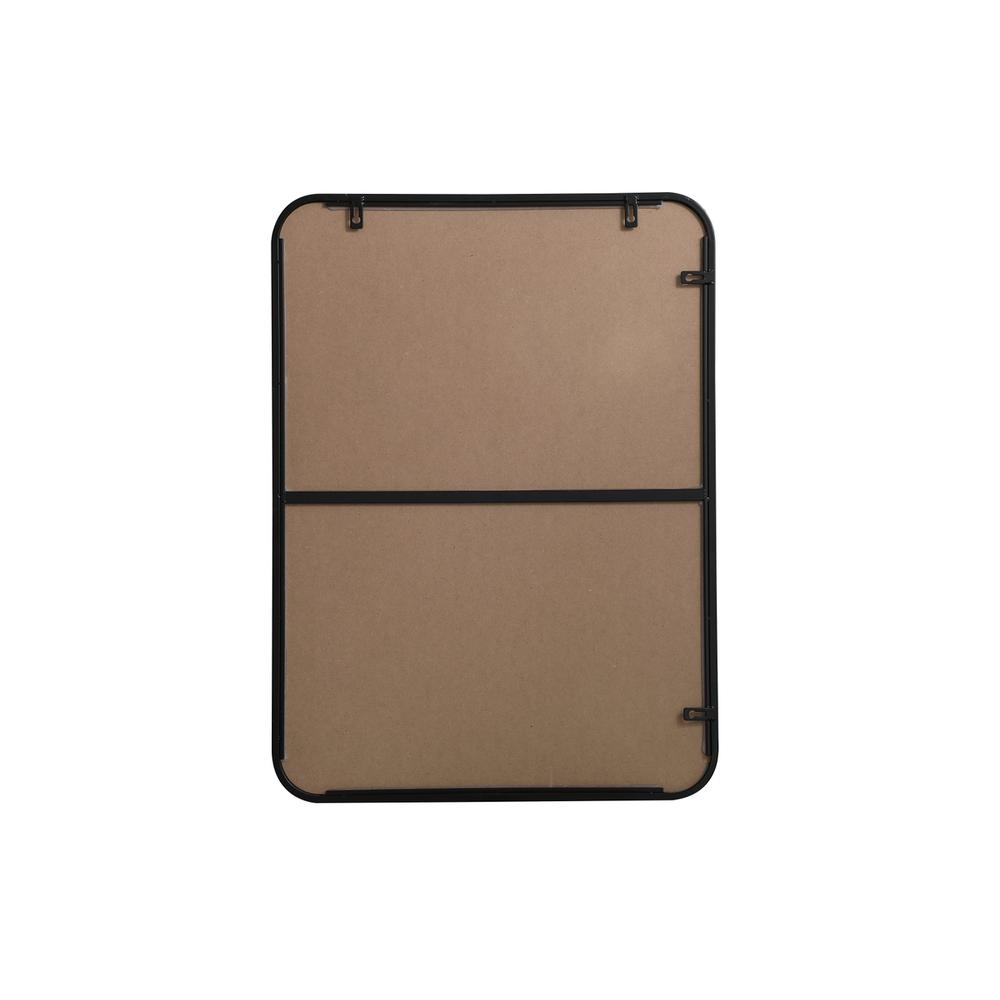 Soft corner metal rectangular mirror 22x30 inch in Black. Picture 8