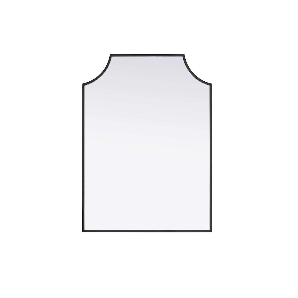 Notched Metal Mirror 22x30 inch in Black. Picture 1