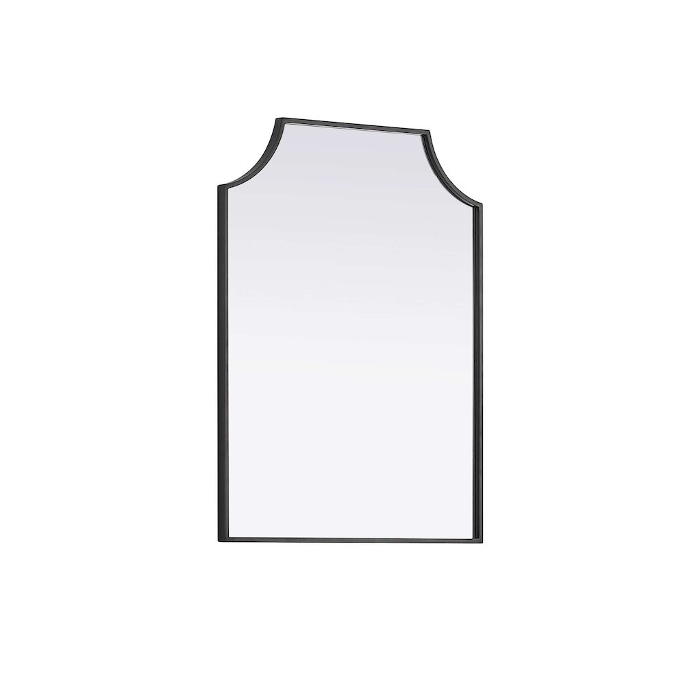 Notched Metal Mirror 22x30 inch in Black. Picture 2