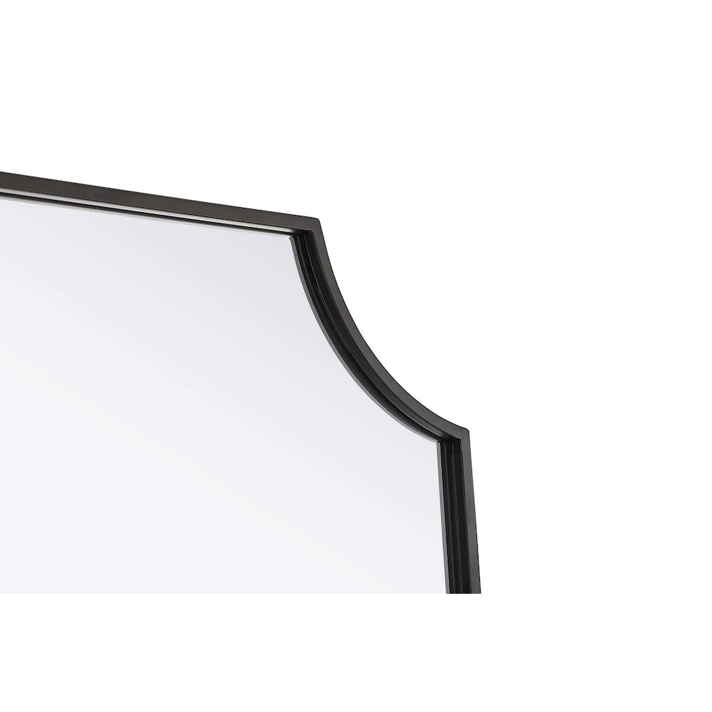 Notched Metal Mirror 22x30 inch in Black. Picture 3
