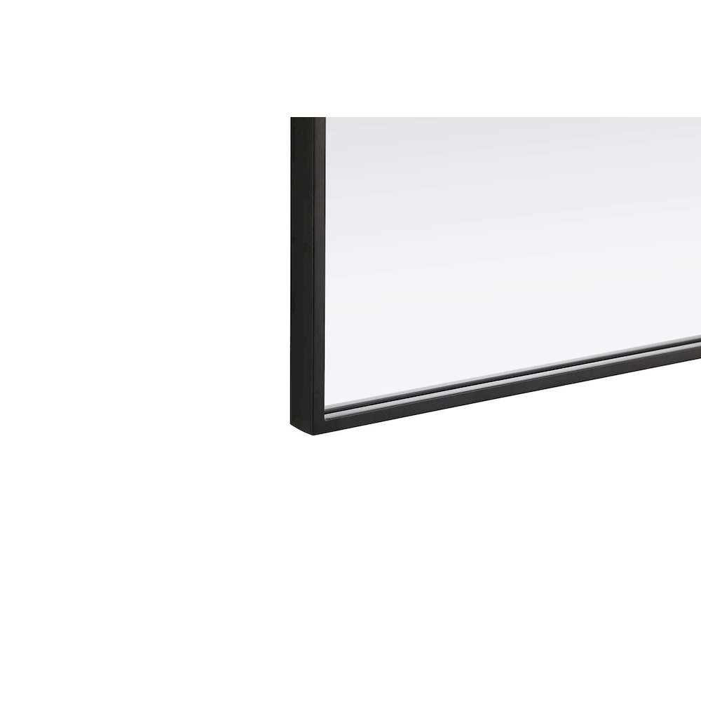 Notched Metal Mirror 22x30 inch in Black. Picture 4