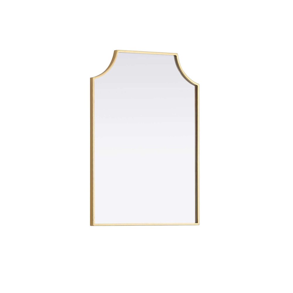 Notched Metal Mirror 22x30 inch in Brass. Picture 2