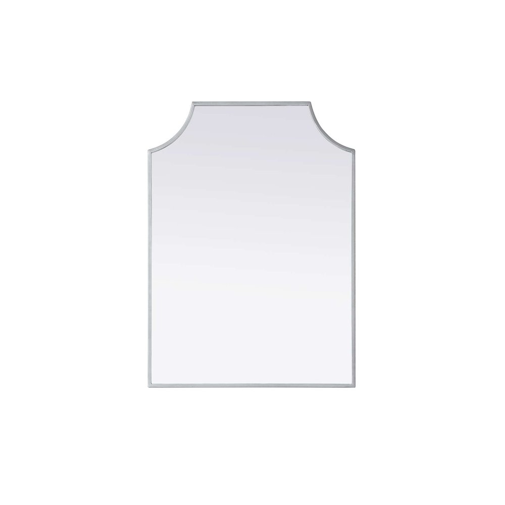 Notched Metal Mirror 22x30 inch in Silver. Picture 1